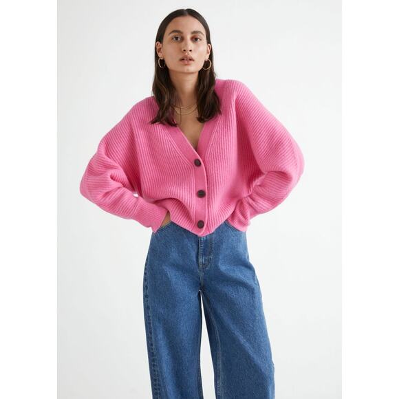 & Other Stories Pink Oversized Cardigan XS - Picture 1 of 10